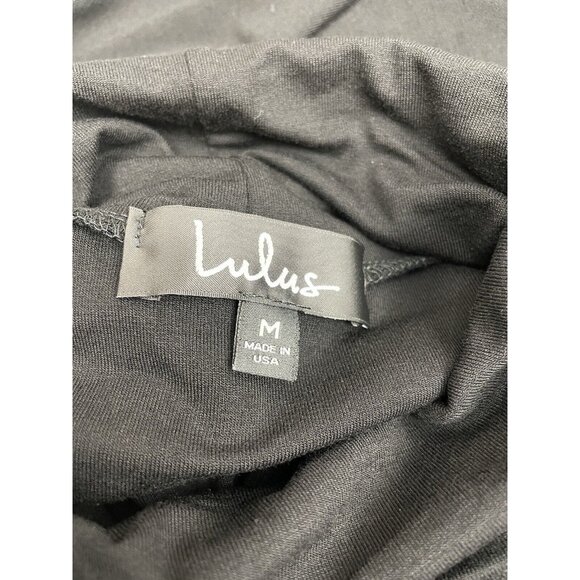 Lulus NWT  Black Long Sleeves Lined Black Flare Dress Rayon Size M - Picture 2 of 12